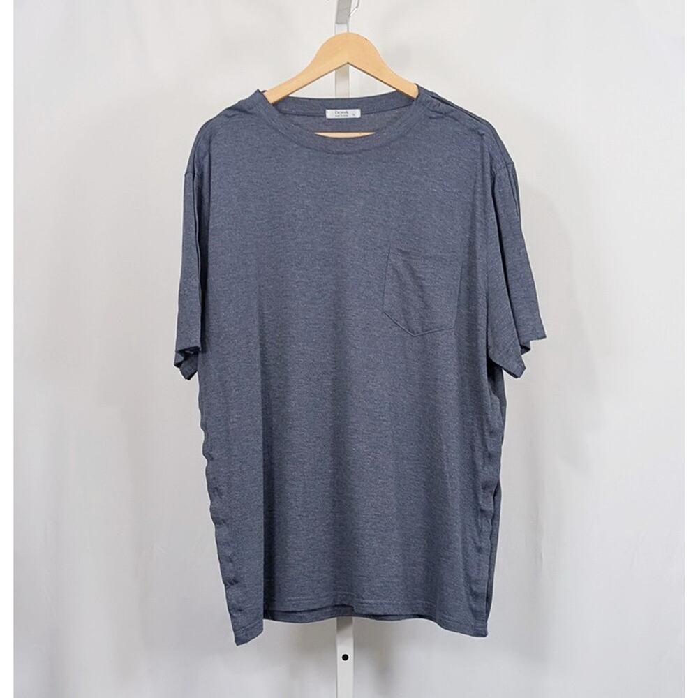 Deyeek Shirt Navy Blue Short Sleeve Pocket Post Surgery Recovery Men's Size XL